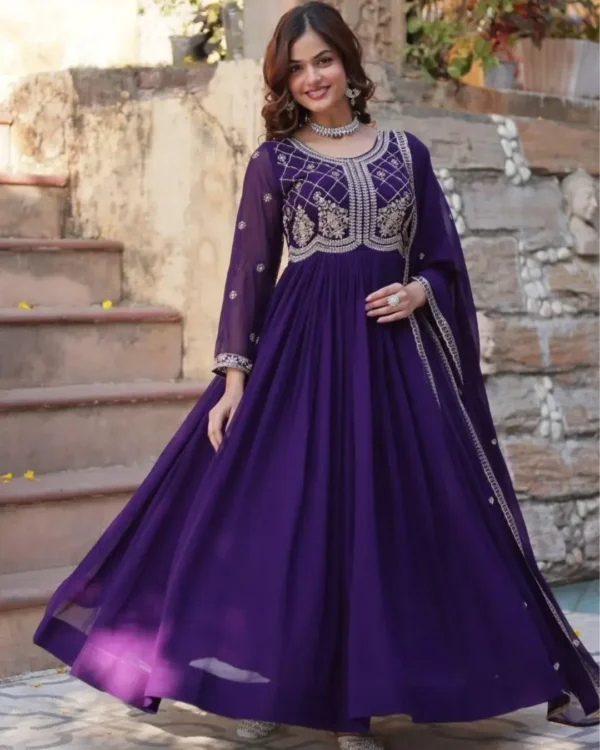 Purple Kurti Party Wear Set