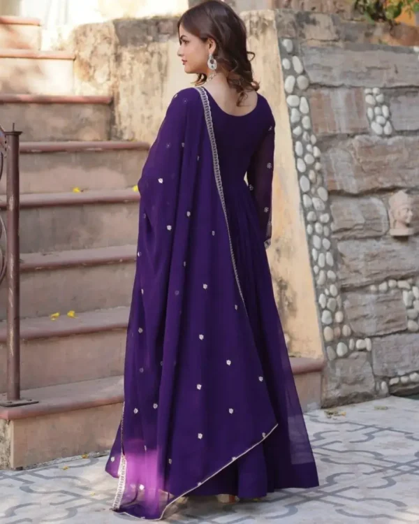 Purple Kurti Party Wear Set Back