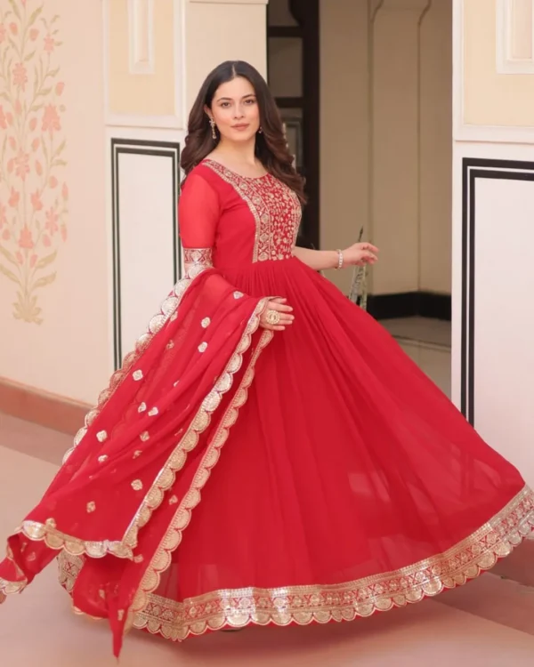 Red Kurti Party Wear Set