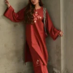 Red Plazo With Kurti Set