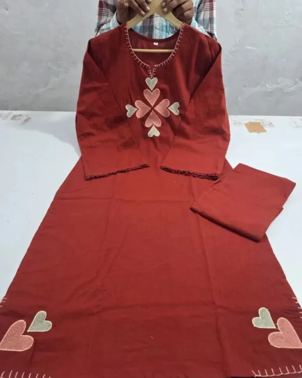 Red Plazo With Kurti Set real