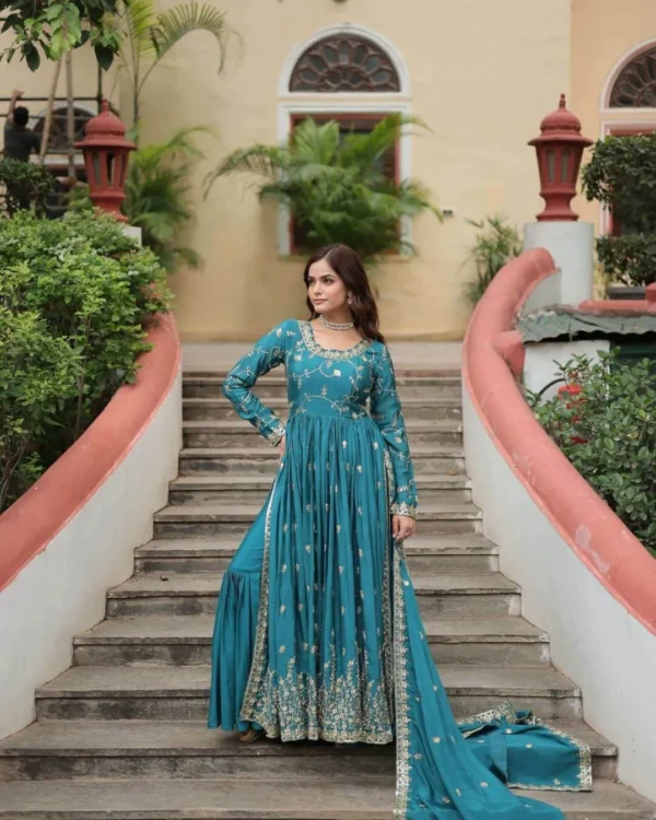 Kurti Pant Set With Dupatta Party Wear