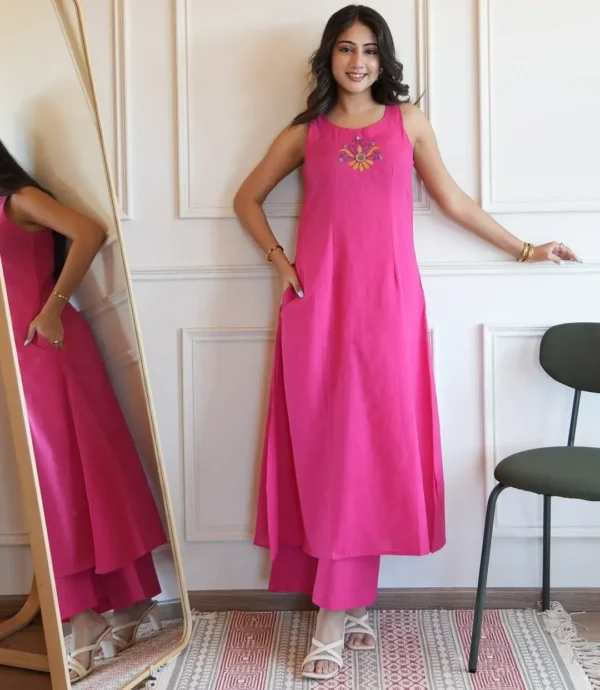 Cotton Kurti And Plazo Set
