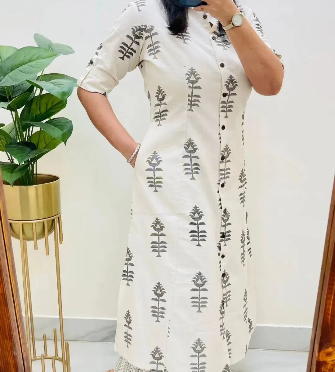 Off White Imported Floral Print Co-Ord Set