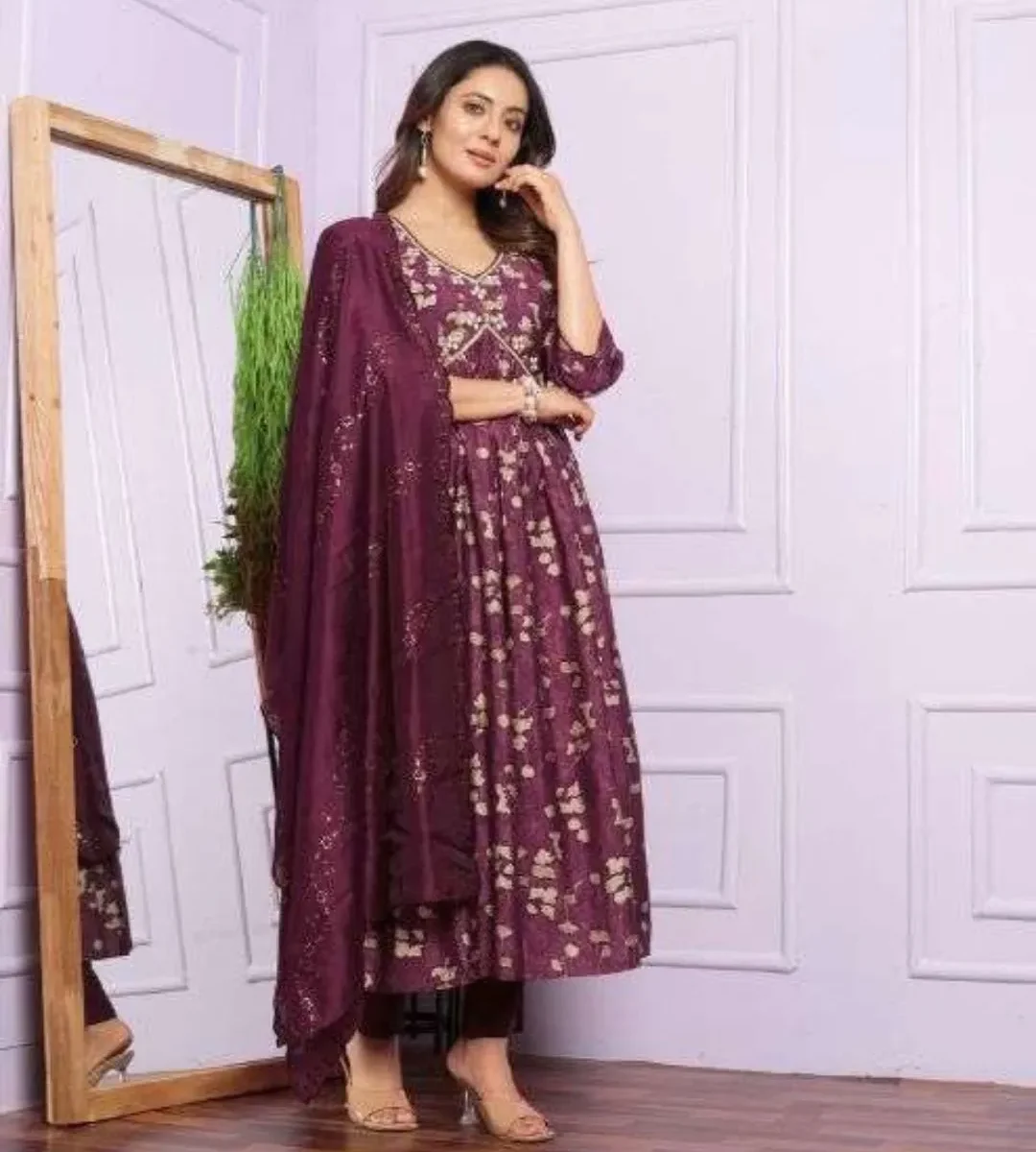 Aliya Style Modal Silk Suit Set