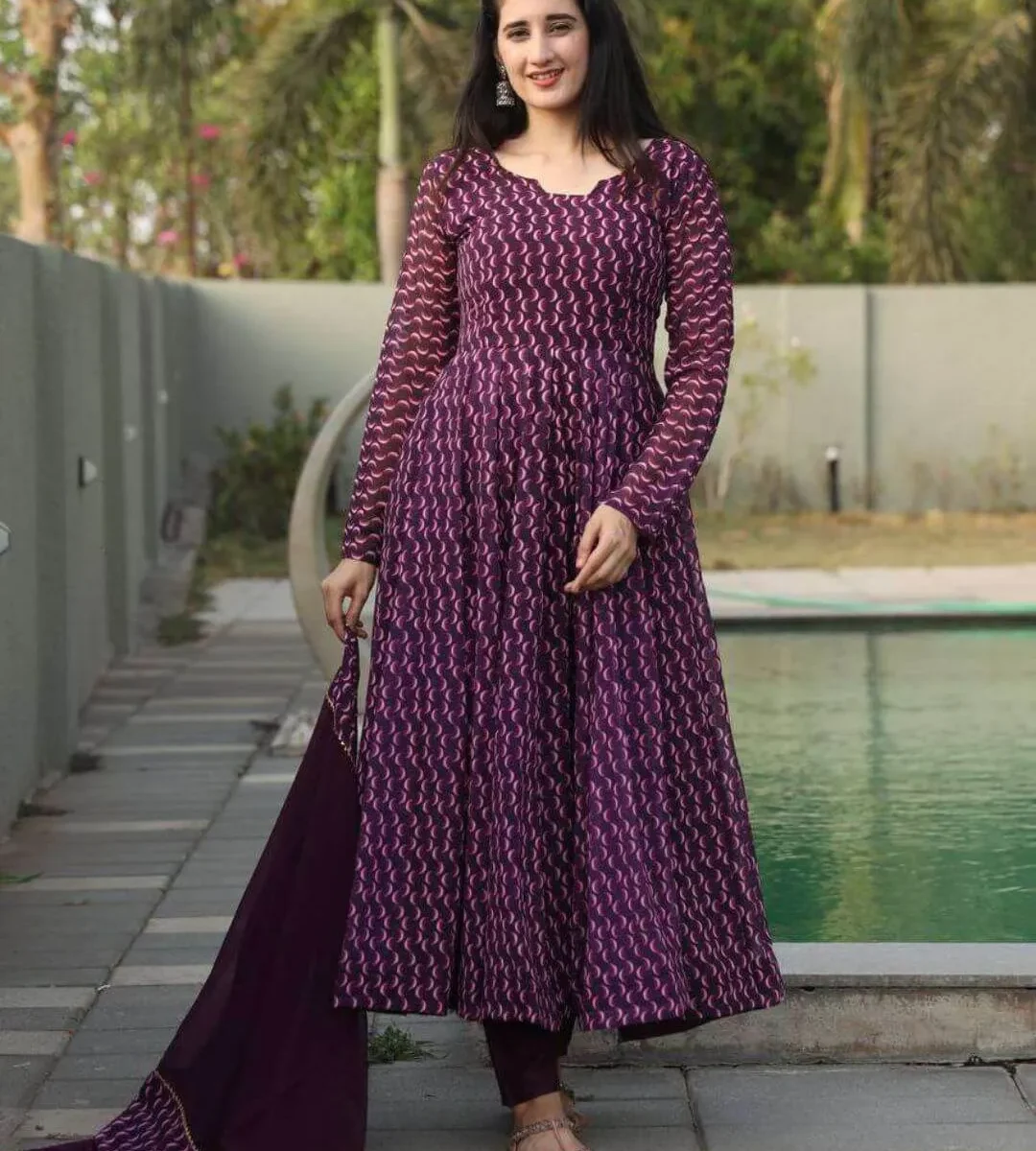 Georgette Anarkali Suit Set