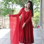Maroon Georgette Anarkali Suit Set