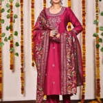 Royal Red Roman Silk Suit Set