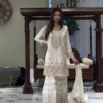 Party Wear White Sharara Kurti​ Set
