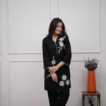 Black Cotton Kurti Pant Set