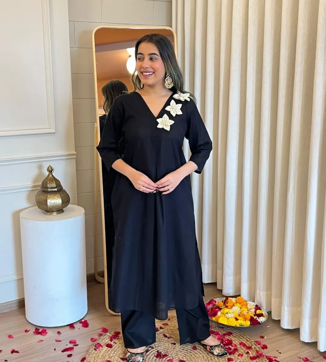 Black Palazzo Pant With Kurti​