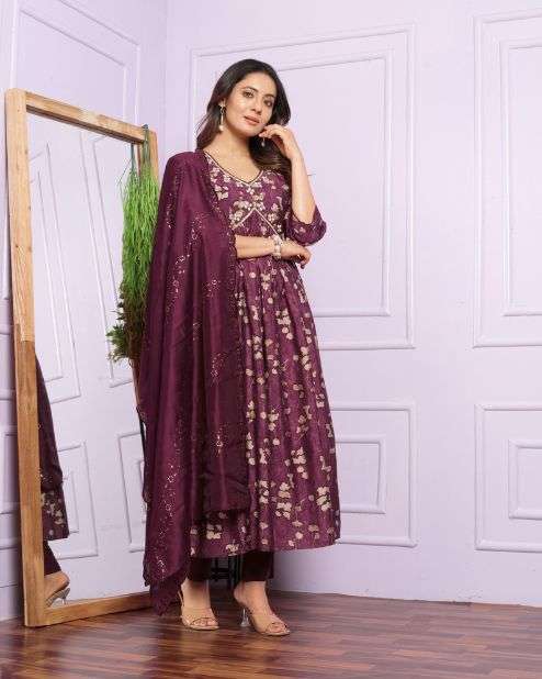 Aliya Style Modal Silk Suit Set