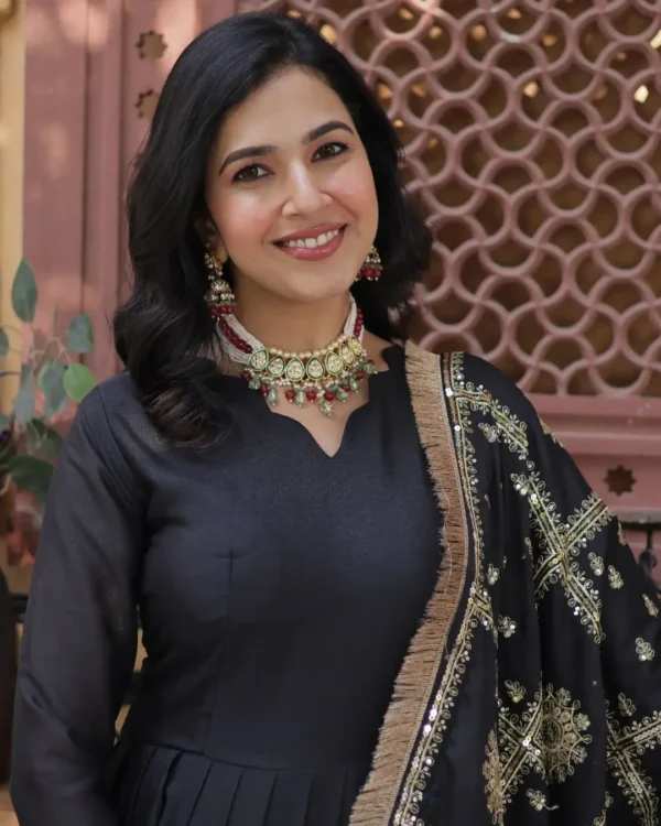 Georgette Black Embroidery Suit Set