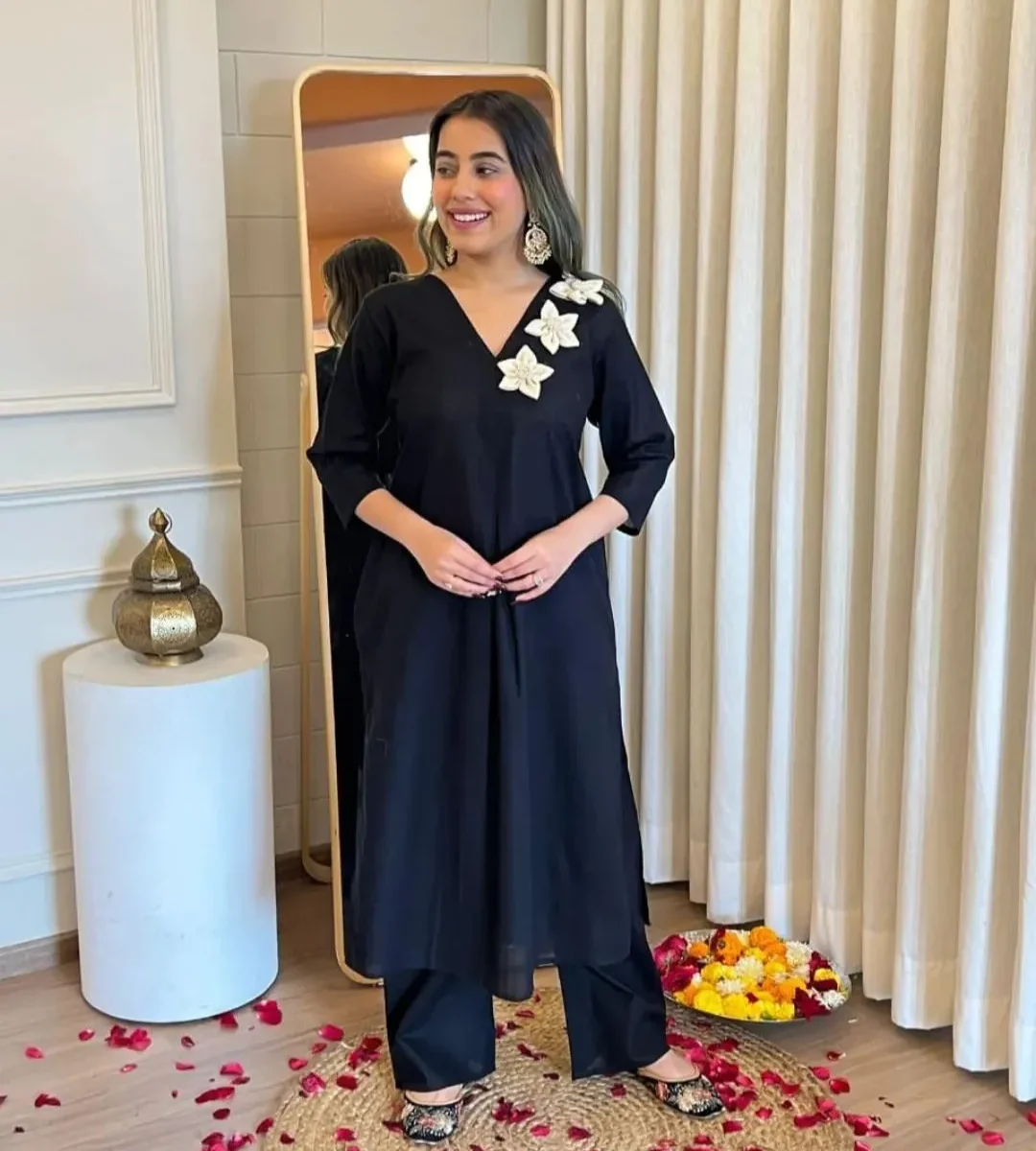Black Palazzo Pant With Kurti​
