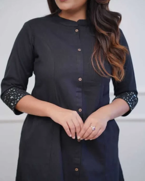 Black Colour Kurti With Pant Set