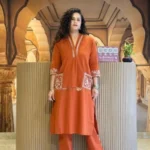 Brown Kurti Combination Pant Set​