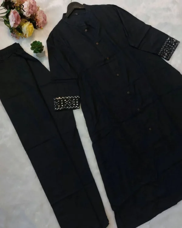 Black Colour Kurti With Pant Set