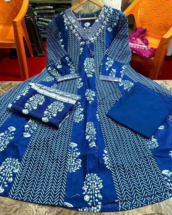 Navy Blue Anarkali Kurti Set