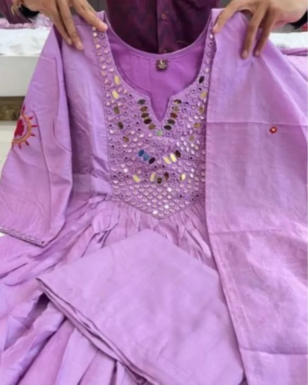 Light Purple Colour Silk Kurti Set​