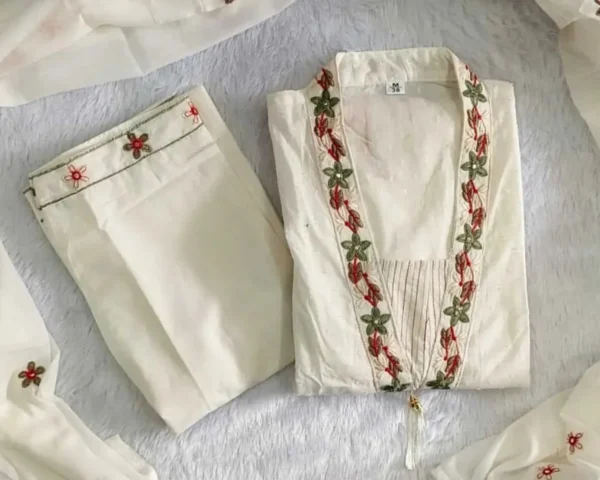 White Cotton Suit Set