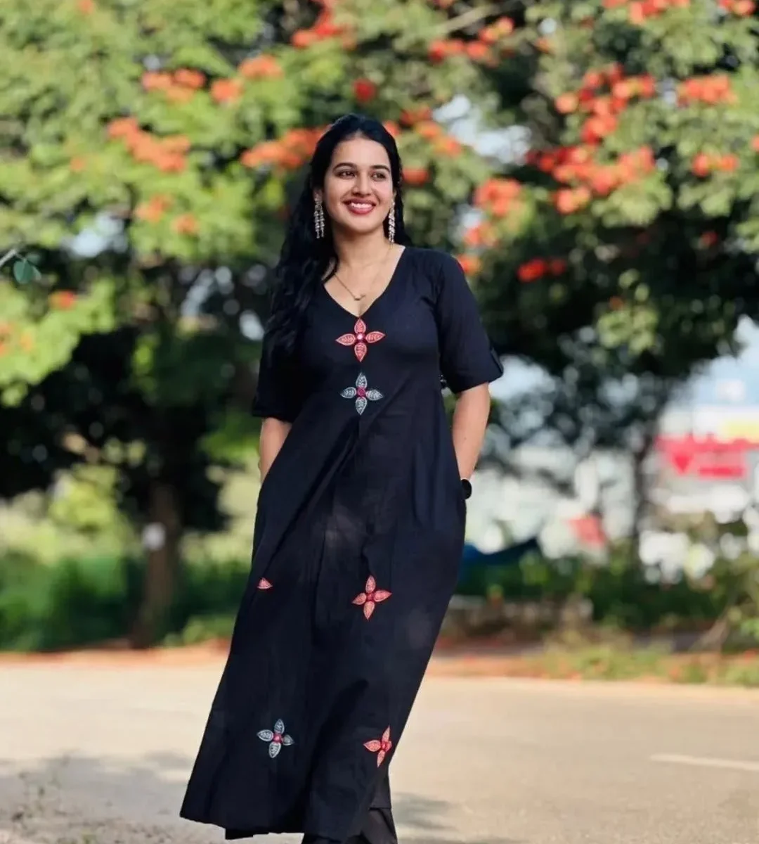 Black Colour Kurti With Pant Set