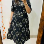 Black Cotton Kurti Pant Set