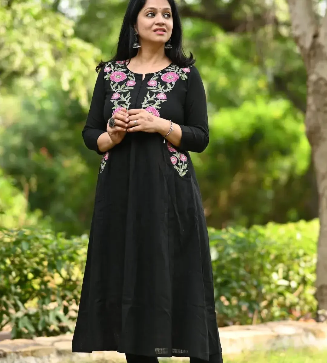 Black Pant With Kurti​ Set