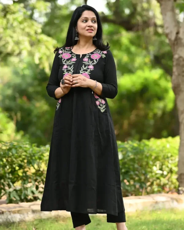 Black Pant With Kurti​ Set