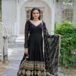 Black blooming Kurti Set