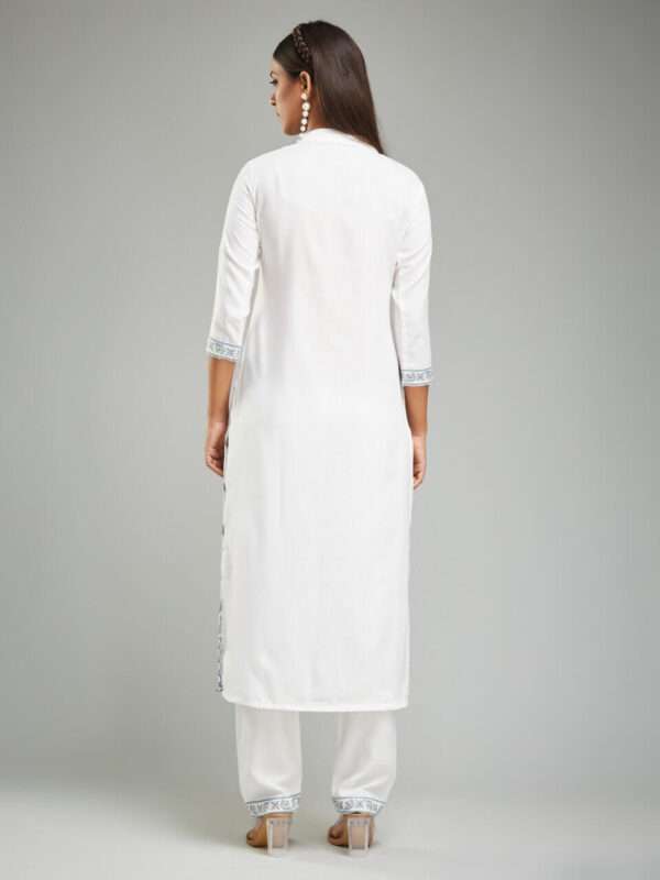 White Kurti Set With Back side