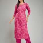 Rani Pink Office Wear Kurti Set