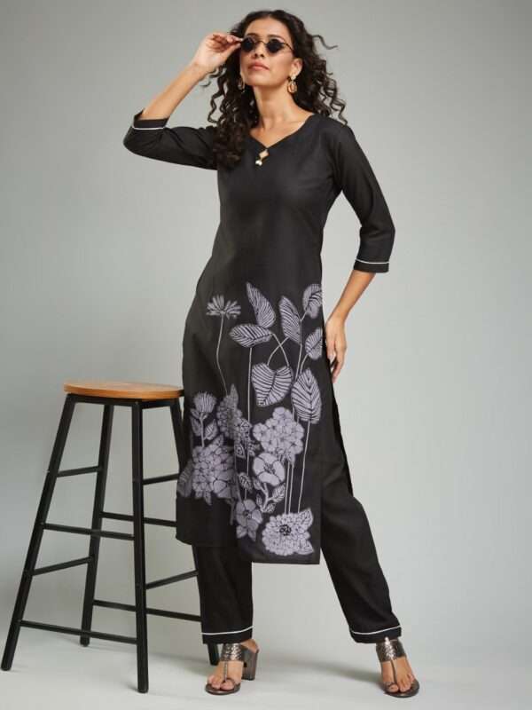 Black Kurti Pant Set