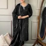 Black Rayon Kurti With Pant