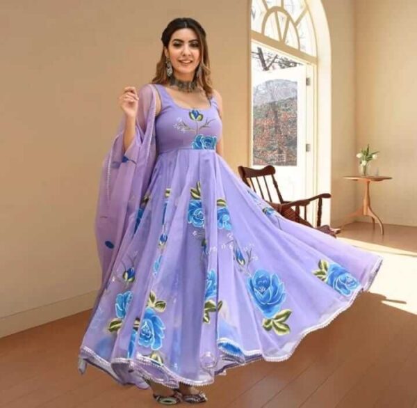 Lavender Anarkali Suit Set