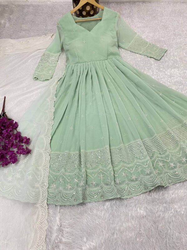 Georgette Long Kurti​ Anarkali Set