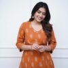 orange Print Kurti Pant Set