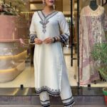 Black And White Kurti Pant Set