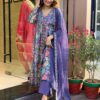 Dark Purple Anarkali Suit Set