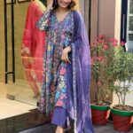 Dark Purple Anarkali Suit Set