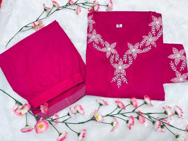 Pink Plazo With Kurti Set