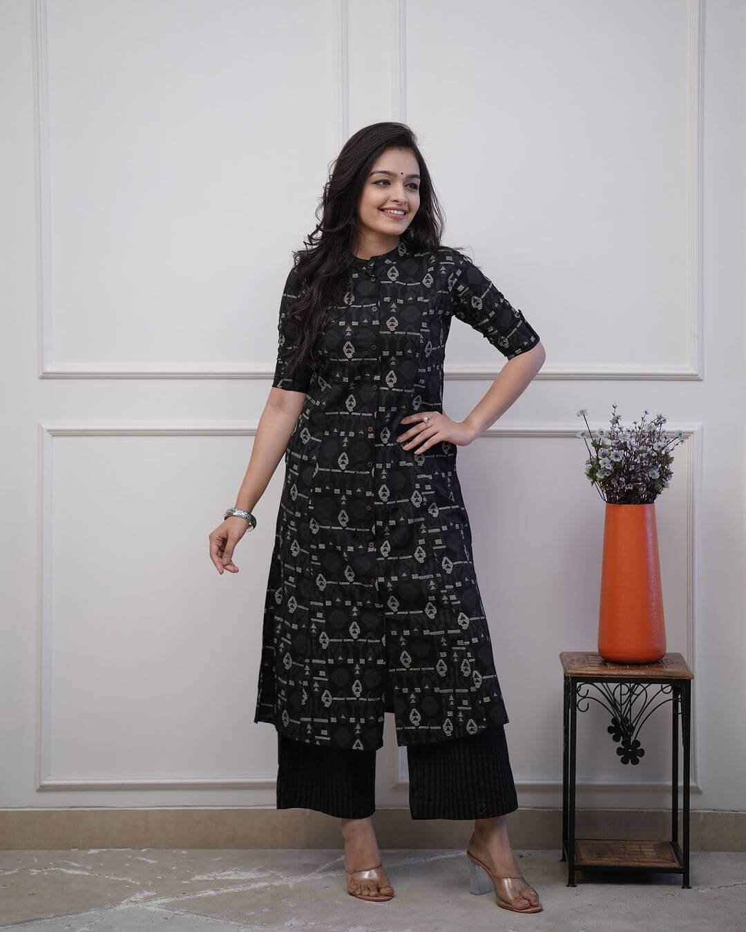 Black Colour Kurti With Pant Set