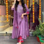 Light Purple Colour Silk Kurti Set​