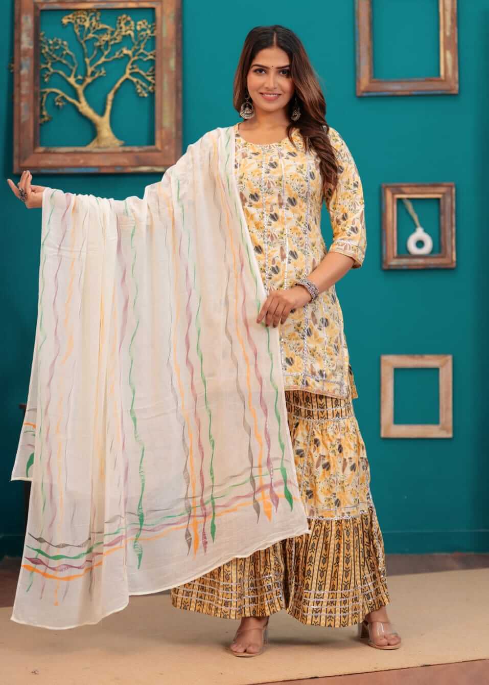 Kurti Sharara Dupatta Set​