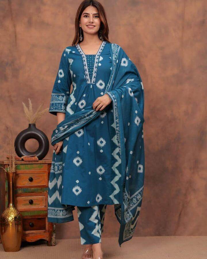 Printed Cotton Suit Set