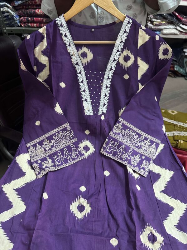 Purple Colour Combination Kurti Dupatta Set​