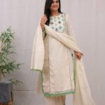 Cotton Schiffli Embroidery Suit Set