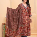 Maroon Cotton Kurti Set