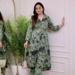 Green Floral Kurti Pant Set​