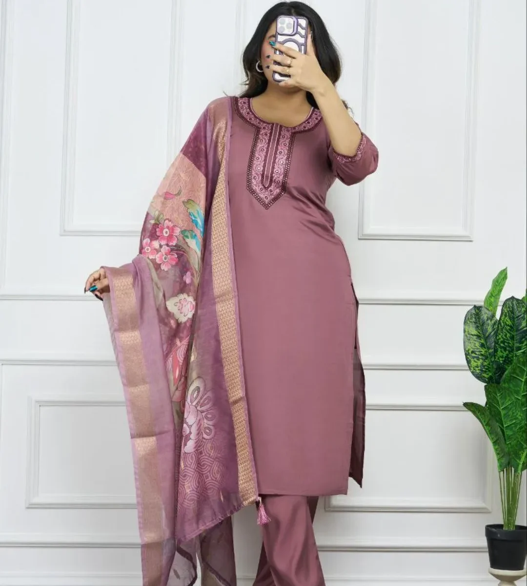Roman Silk Kurti Set