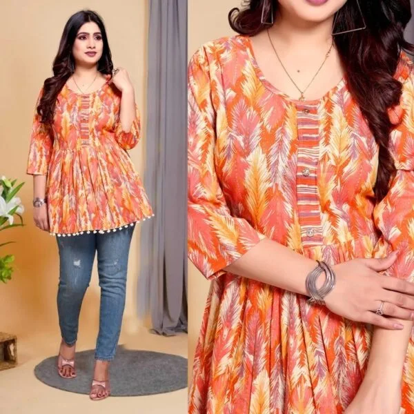 Cotton Short Kurti For Jeans